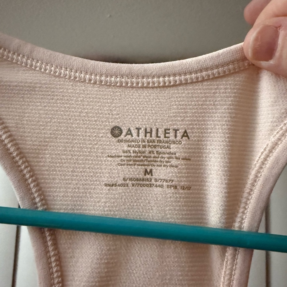 Athleta Racerback Ruched Light Pink Athletic Tank Top Medium - Picture 3 of 5